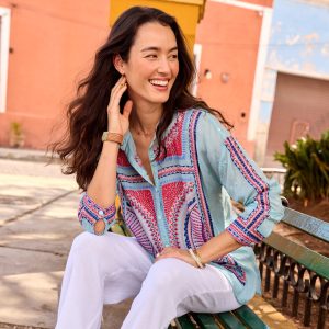 Audrey Mandarin Collar Shirt